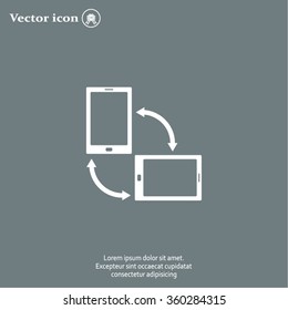 Rotate Smartphone or Cellular Phone or Tablet Icons in Vector