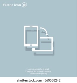Rotate Smartphone or Cellular Phone or Tablet Icons in Vector