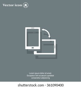 Rotate Smartphone or Cellular Phone or Tablet Icons in Vector