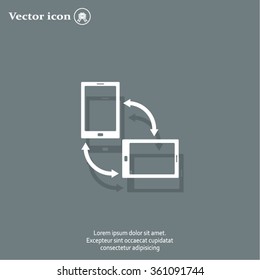 Rotate Smartphone or Cellular Phone or Tablet Icons in Vector