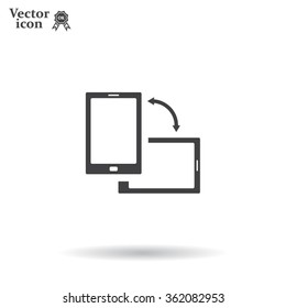 Rotate Smartphone or Cellular Phone or Tablet Icons in Vector