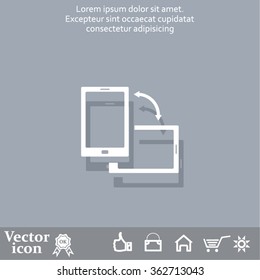 Rotate Smartphone or Cellular Phone or Tablet Icons in Vector