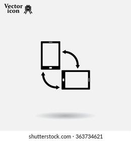 Rotate Smartphone or Cellular Phone or Tablet Icons in Vector