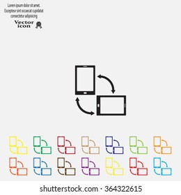 Rotate Smartphone or Cellular Phone or Tablet Icons in Vector