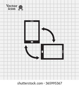 Rotate Smartphone or Cellular Phone or Tablet Icons in Vector
