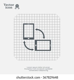 Rotate Smartphone or Cellular Phone or Tablet Icons in Vector
