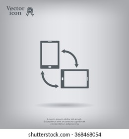Rotate Smartphone or Cellular Phone or Tablet Icons in Vector