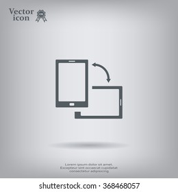 Rotate Smartphone or Cellular Phone or Tablet Icons in Vector