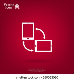 Rotate Smartphone or Cellular Phone or Tablet Icons in Vector
