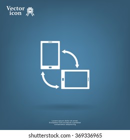 Rotate Smartphone or Cellular Phone or Tablet Icons in Vector