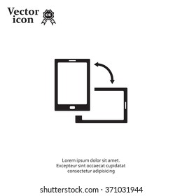 Rotate Smartphone or Cellular Phone or Tablet Icons in Vector