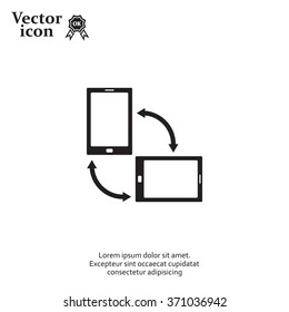 Rotate Smartphone or Cellular Phone or Tablet Icons in Vector
