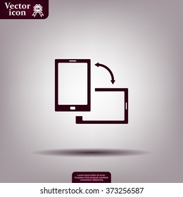 Rotate Smartphone or Cellular Phone or Tablet Icons in Vector
