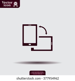 Rotate Smartphone or Cellular Phone or Tablet Icons in Vector