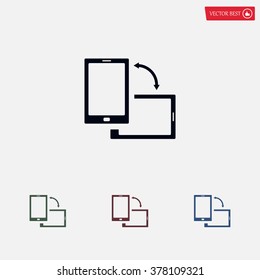 Rotate Smartphone or Cellular Phone or Tablet Icons in Vector