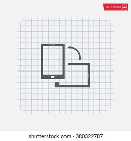Rotate Smartphone or Cellular Phone or Tablet Icons in Vector
