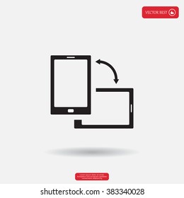 Rotate Smartphone or Cellular Phone or Tablet Icons in Vector