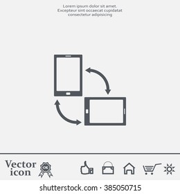 Rotate Smartphone or Cellular Phone or Tablet Icons in Vector