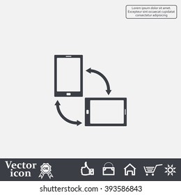 Rotate Smartphone or Cellular Phone or Tablet Icons in Vector