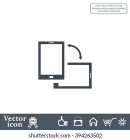 Rotate Smartphone or Cellular Phone or Tablet Icons in Vector