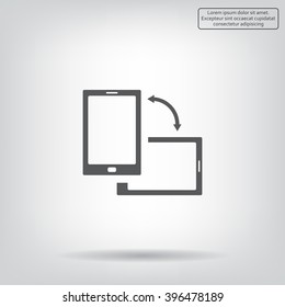 Rotate Smartphone or Cellular Phone or Tablet Icons in Vector