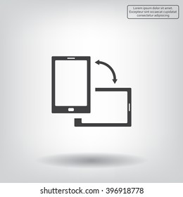 Rotate Smartphone or Cellular Phone or Tablet Icons in Vector