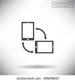 Rotate Smartphone or Cellular Phone or Tablet Icons in Vector