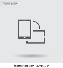 Rotate Smartphone or Cellular Phone or Tablet Icons in Vector