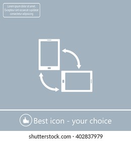 Rotate Smartphone or Cellular Phone or Tablet Icons in Vector