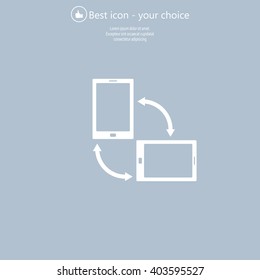 Rotate Smartphone or Cellular Phone or Tablet Icons in Vector
