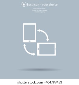Rotate Smartphone or Cellular Phone or Tablet Icons in Vector
