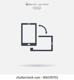 Rotate Smartphone or Cellular Phone or Tablet Icons in Vector