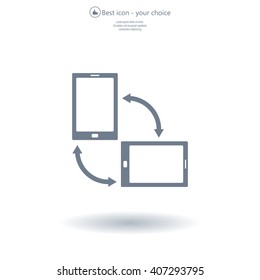 Rotate Smartphone or Cellular Phone or Tablet Icons in Vector