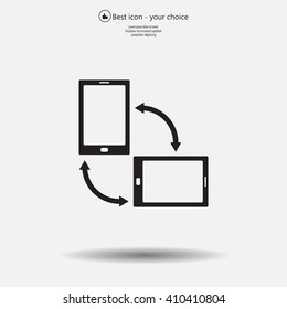 Rotate Smartphone or Cellular Phone or Tablet Icons in Vector