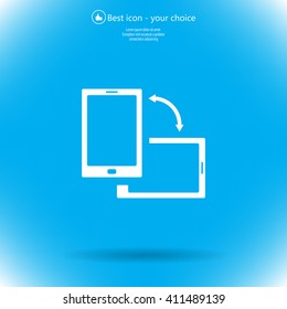 Rotate Smartphone or Cellular Phone or Tablet Icons in Vector