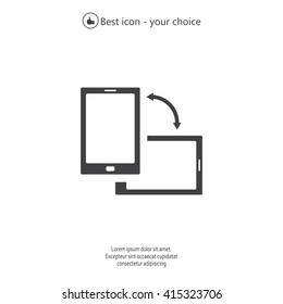 Rotate Smartphone or Cellular Phone or Tablet Icons in Vector