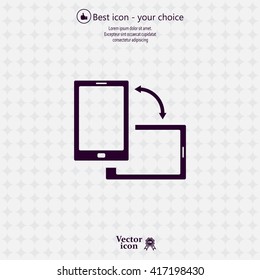 Rotate Smartphone or Cellular Phone or Tablet Icons in Vector