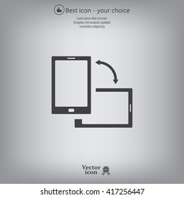 Rotate Smartphone or Cellular Phone or Tablet Icons in Vector