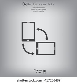 Rotate Smartphone or Cellular Phone or Tablet Icons in Vector