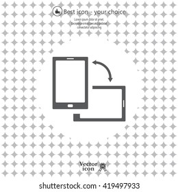 Rotate Smartphone or Cellular Phone or Tablet Icons in Vector