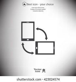 Rotate Smartphone or Cellular Phone or Tablet Icons in Vector