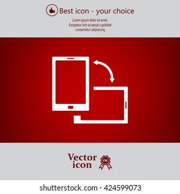 Rotate Smartphone or Cellular Phone or Tablet Icons in Vector