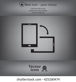 Rotate Smartphone or Cellular Phone or Tablet Icons in Vector