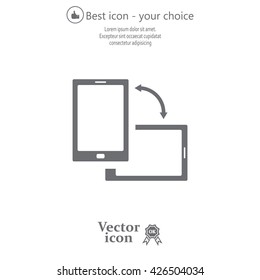 Rotate Smartphone or Cellular Phone or Tablet Icons in Vector