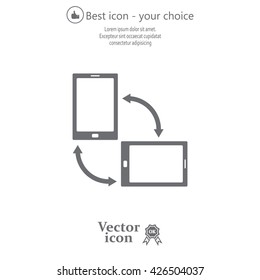 Rotate Smartphone or Cellular Phone or Tablet Icons in Vector