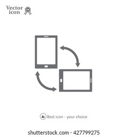 Rotate Smartphone or Cellular Phone or Tablet Icons in Vector