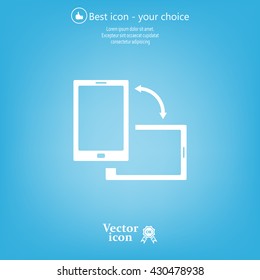 Rotate Smartphone or Cellular Phone or Tablet Icons in Vector