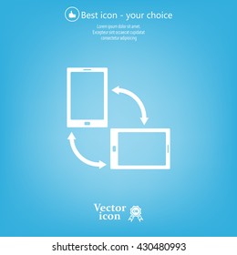 Rotate Smartphone or Cellular Phone or Tablet Icons in Vector