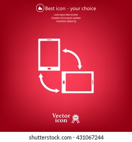 Rotate Smartphone or Cellular Phone or Tablet Icons in Vector