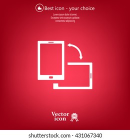 Rotate Smartphone or Cellular Phone or Tablet Icons in Vector